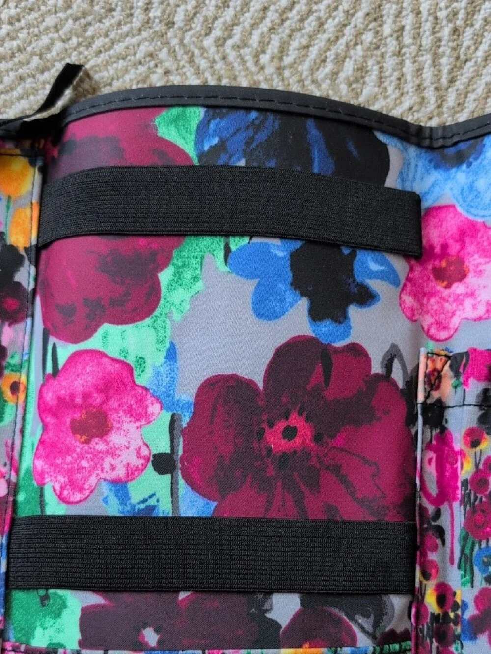 thirty-one Fold N Go Organizer Office Travel Case Pink Blue Black Floral Print